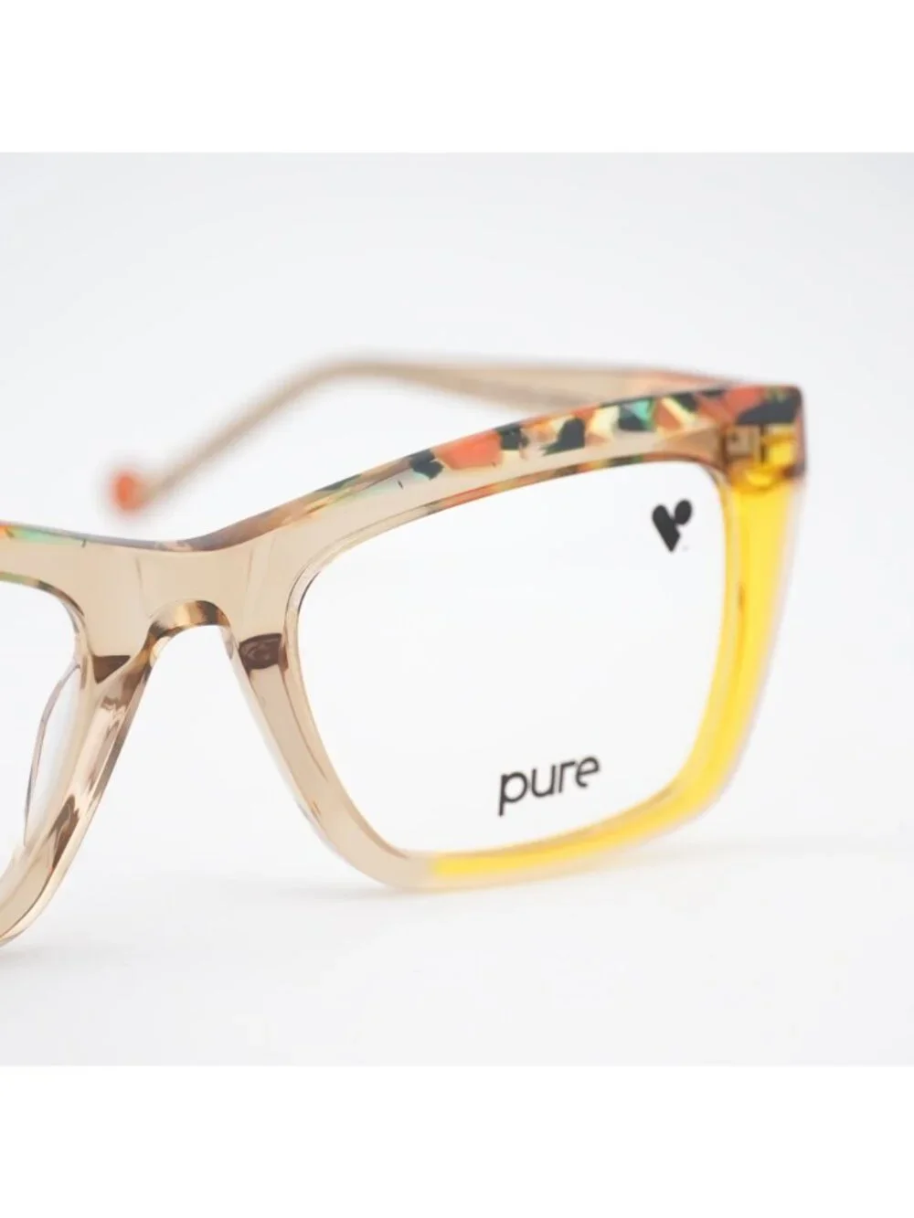 Pure P-7012 250 Eyeglasses Camel 53mm Square Frame
